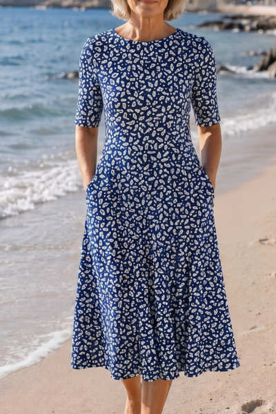 Sara | Flowing Midi Dress in Flowers