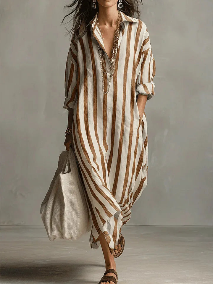 Paulina | Long Striped Shirt Dress