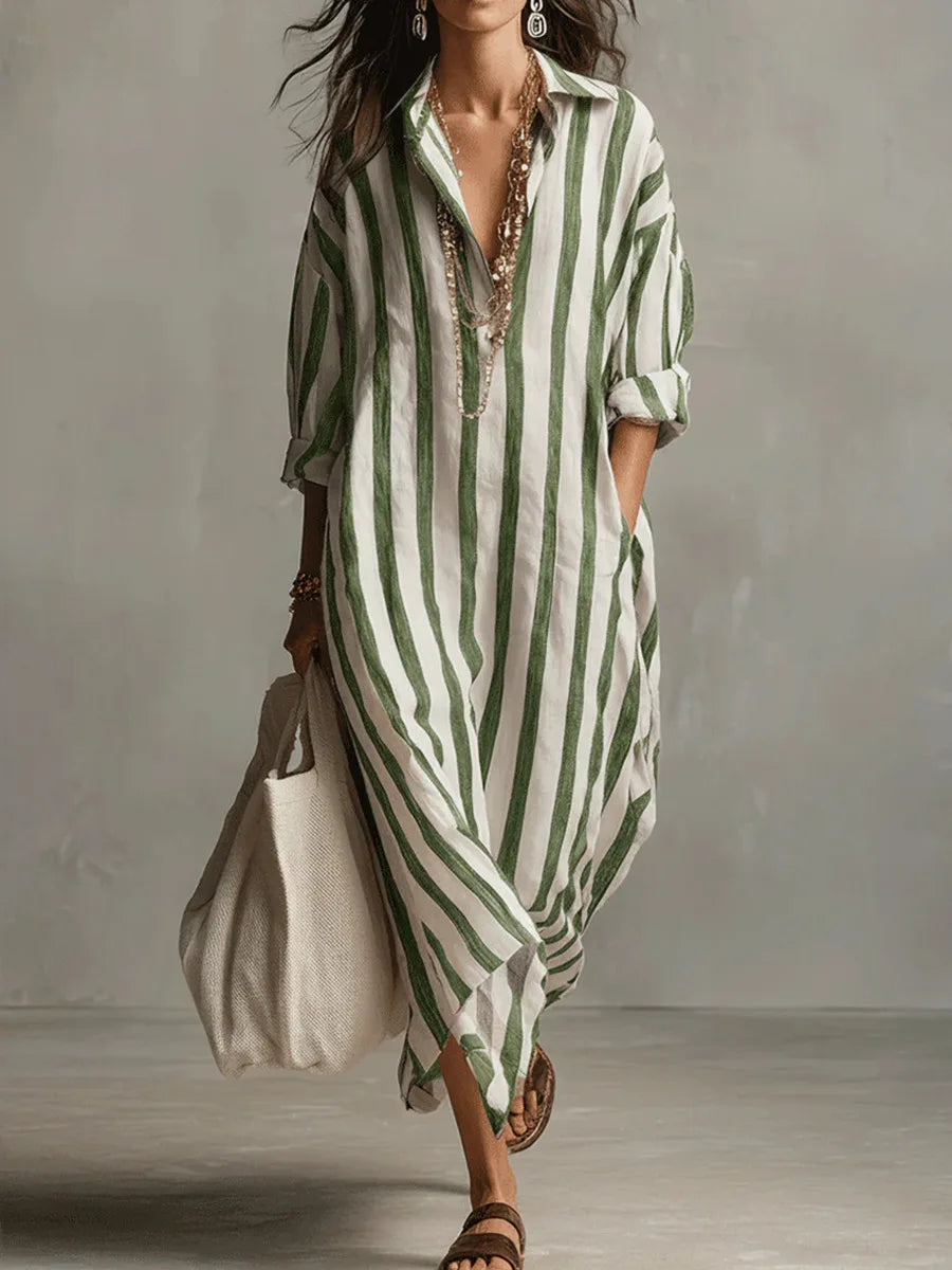 Paulina | Long Striped Shirt Dress