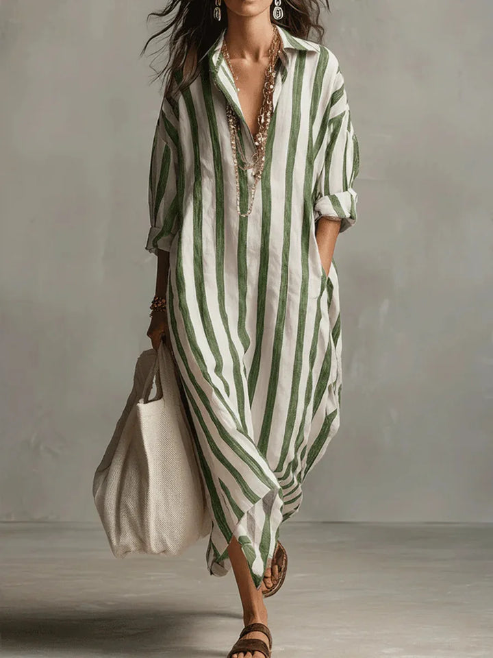 Paulina | Long Striped Shirt Dress