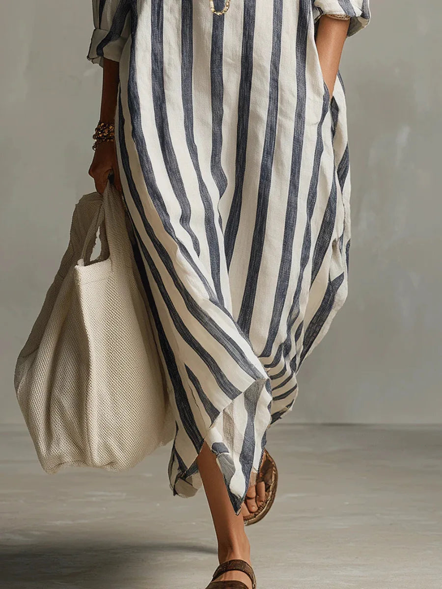 Paulina | Long Striped Shirt Dress