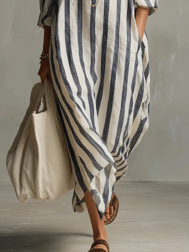 Paulina | Long Striped Shirt Dress
