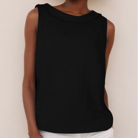 Piper | Sleeveless Roll Collar Top