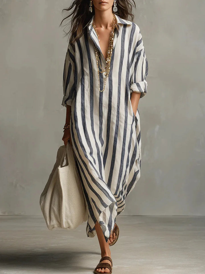 Paulina | Long Striped Shirt Dress