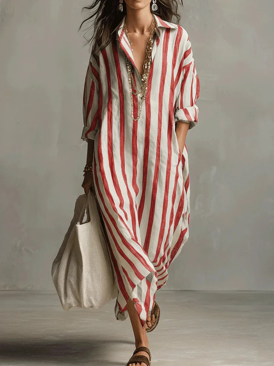 Paulina | Long Striped Shirt Dress