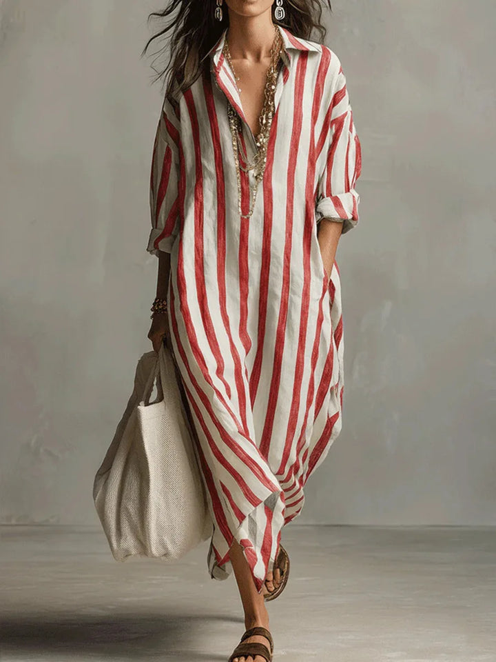 Paulina | Long Striped Shirt Dress
