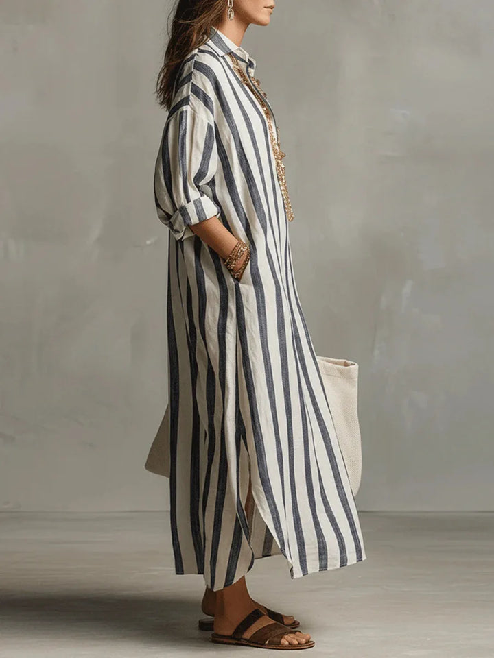 Paulina | Long Striped Shirt Dress