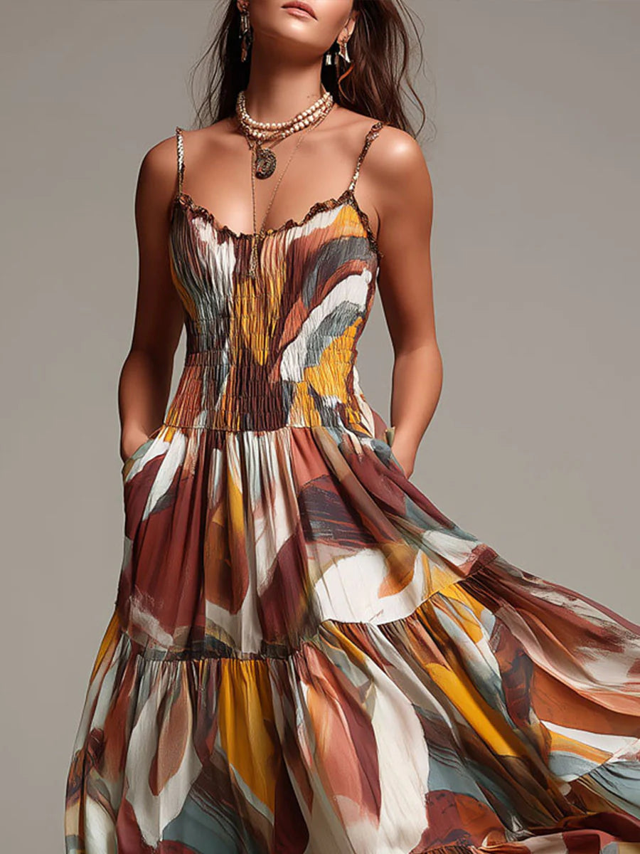 Aurelia | Abstract Flow Maxi Dress