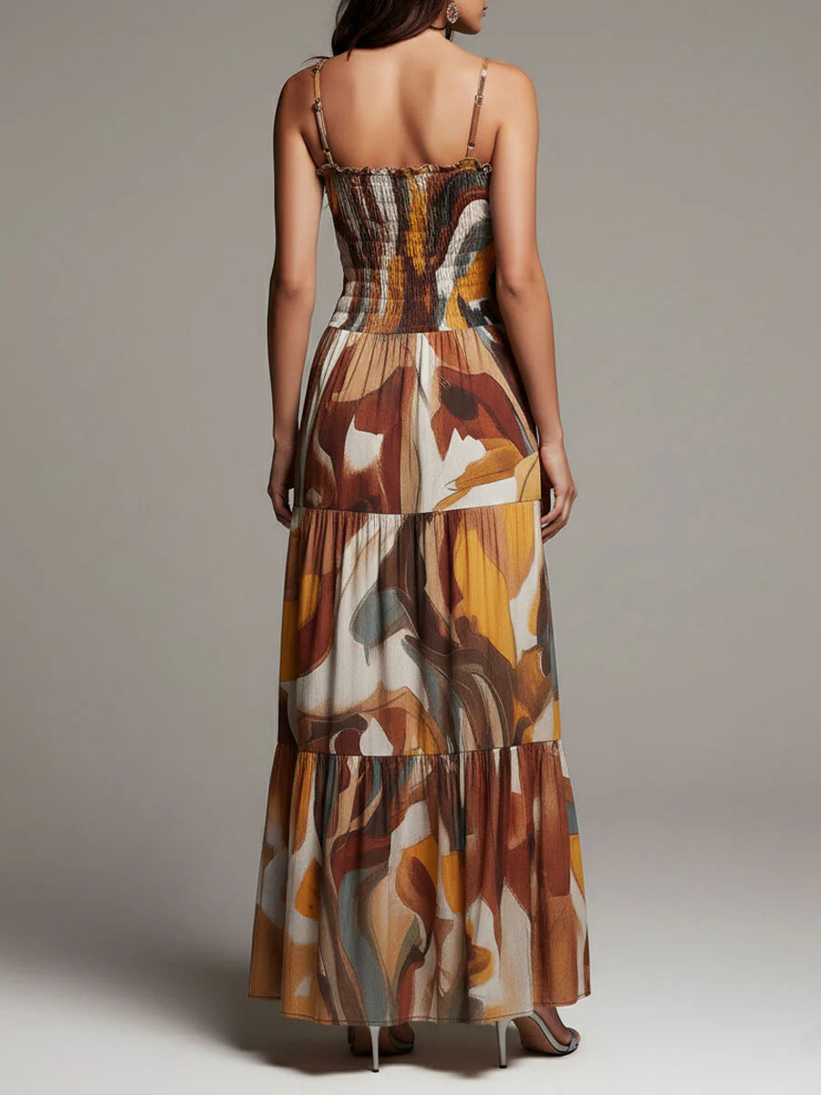 Aurelia | Abstract Flow Maxi Dress