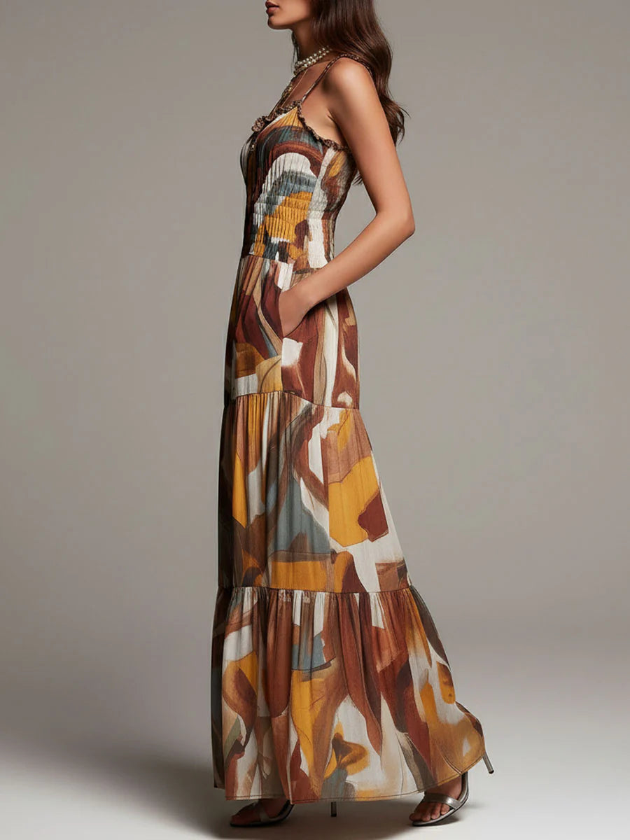 Aurelia | Abstract Flow Maxi Dress
