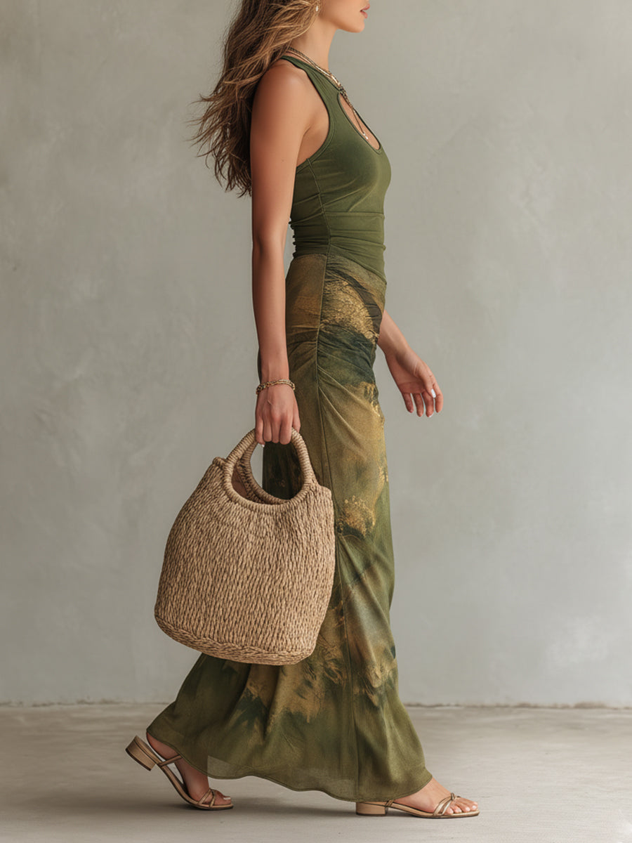 Zara | Sculpted Tie-Dye Maxi Dress