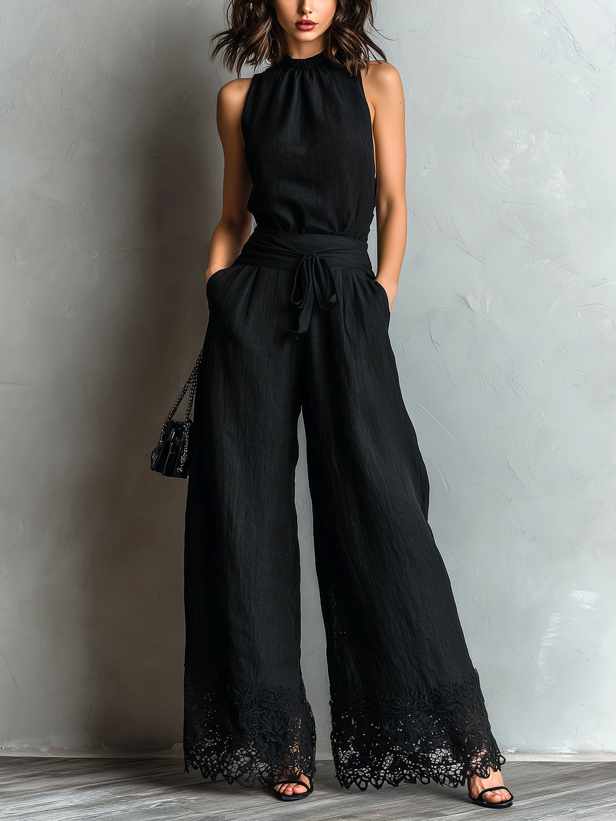 Avery | Halter Vest & Wide-Leg Pants Set