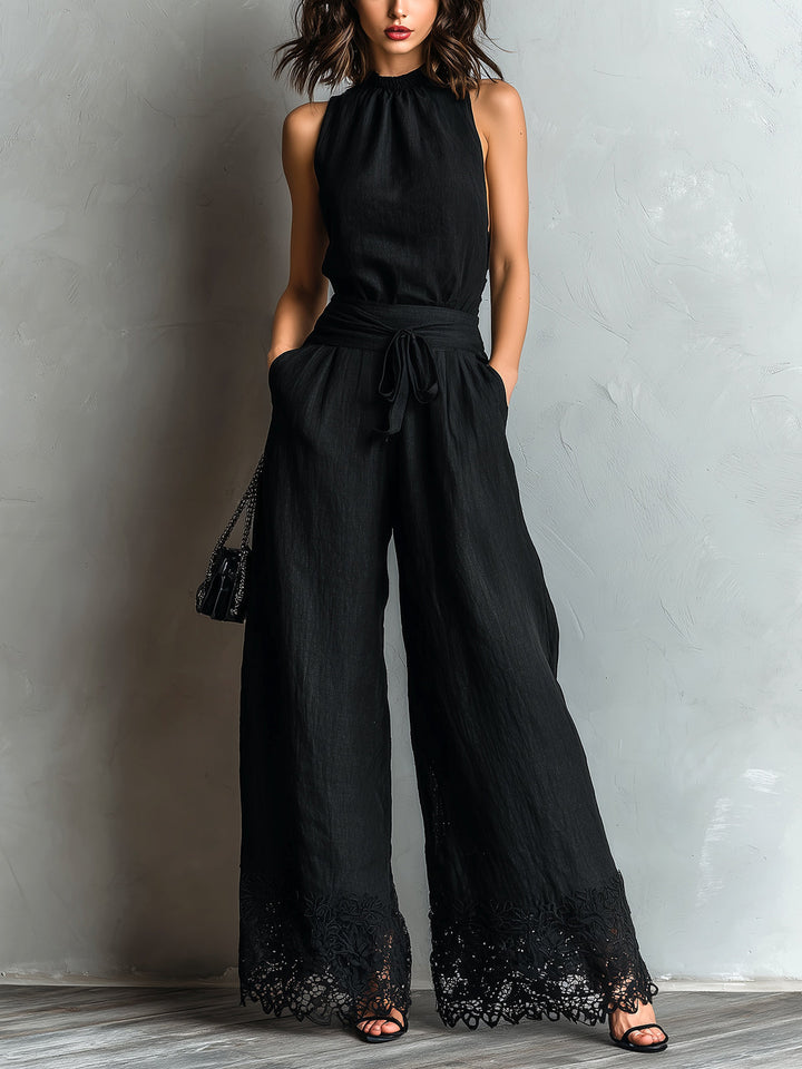 Avery | Halter Vest & Wide-Leg Pants Set