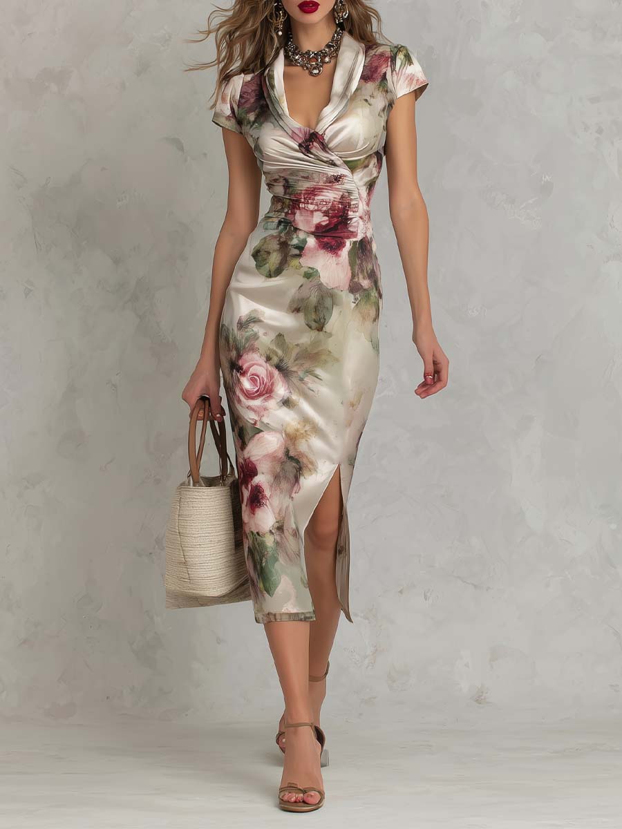 Rosanne | Classic Floral Wrap Dress