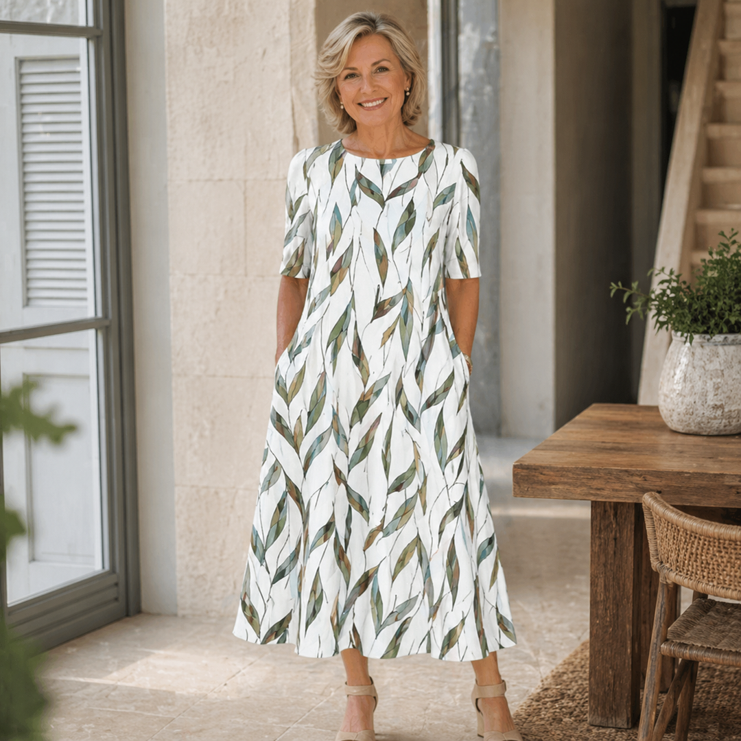 Sara | Flowing Midi Dress in Flowers