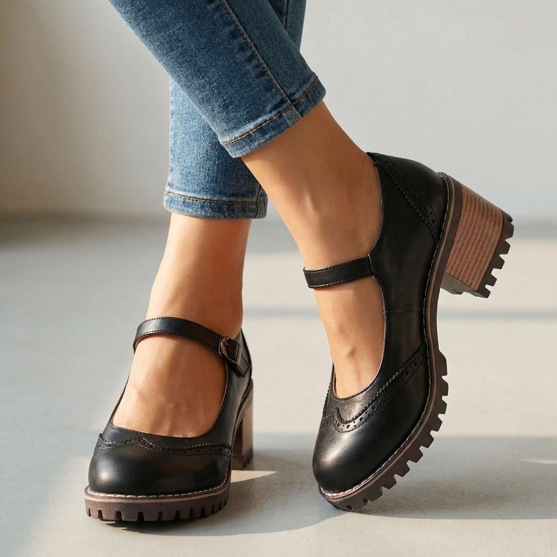 Lindsey | Vintage Pumps with Strap