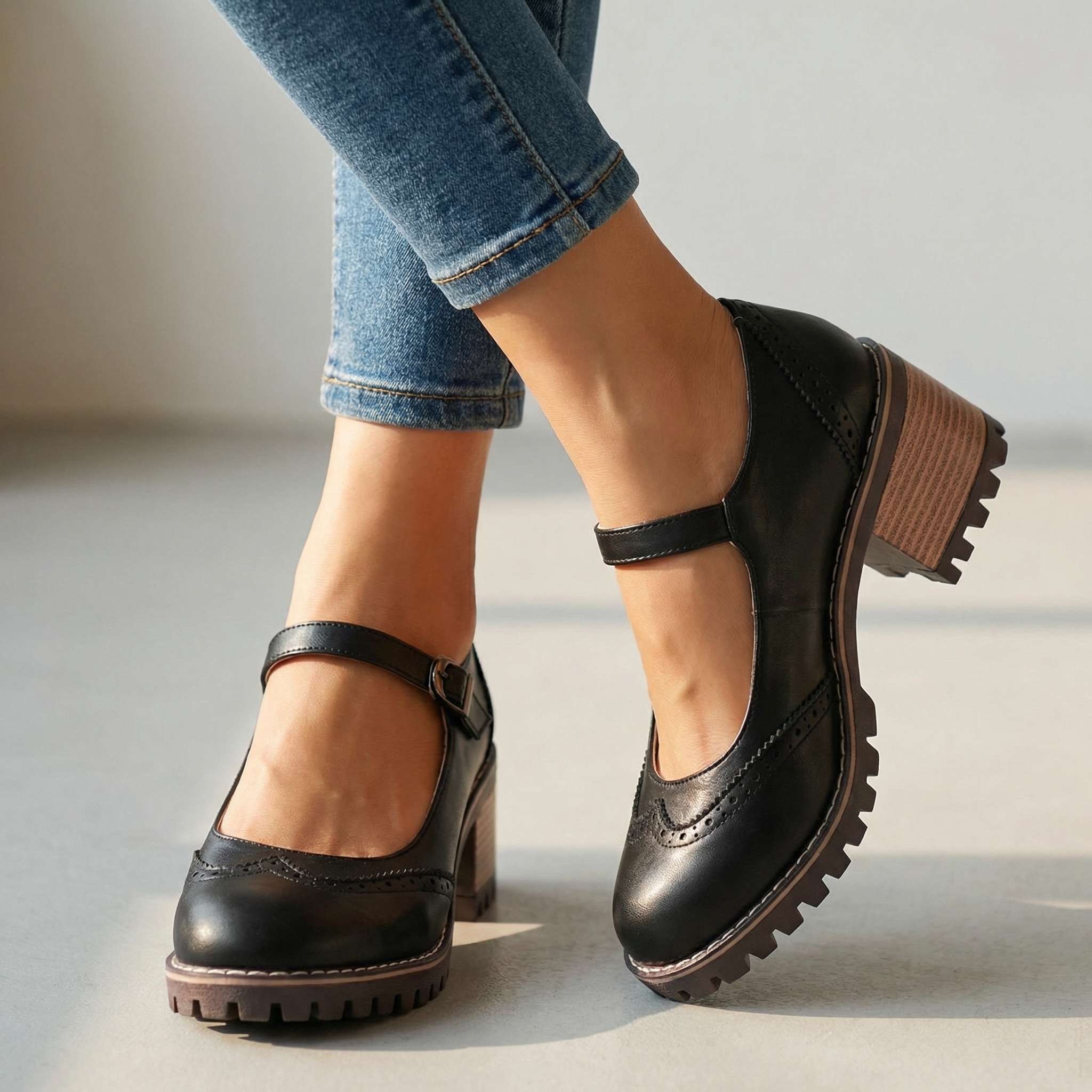 Lindsey | Vintage Pumps with Strap