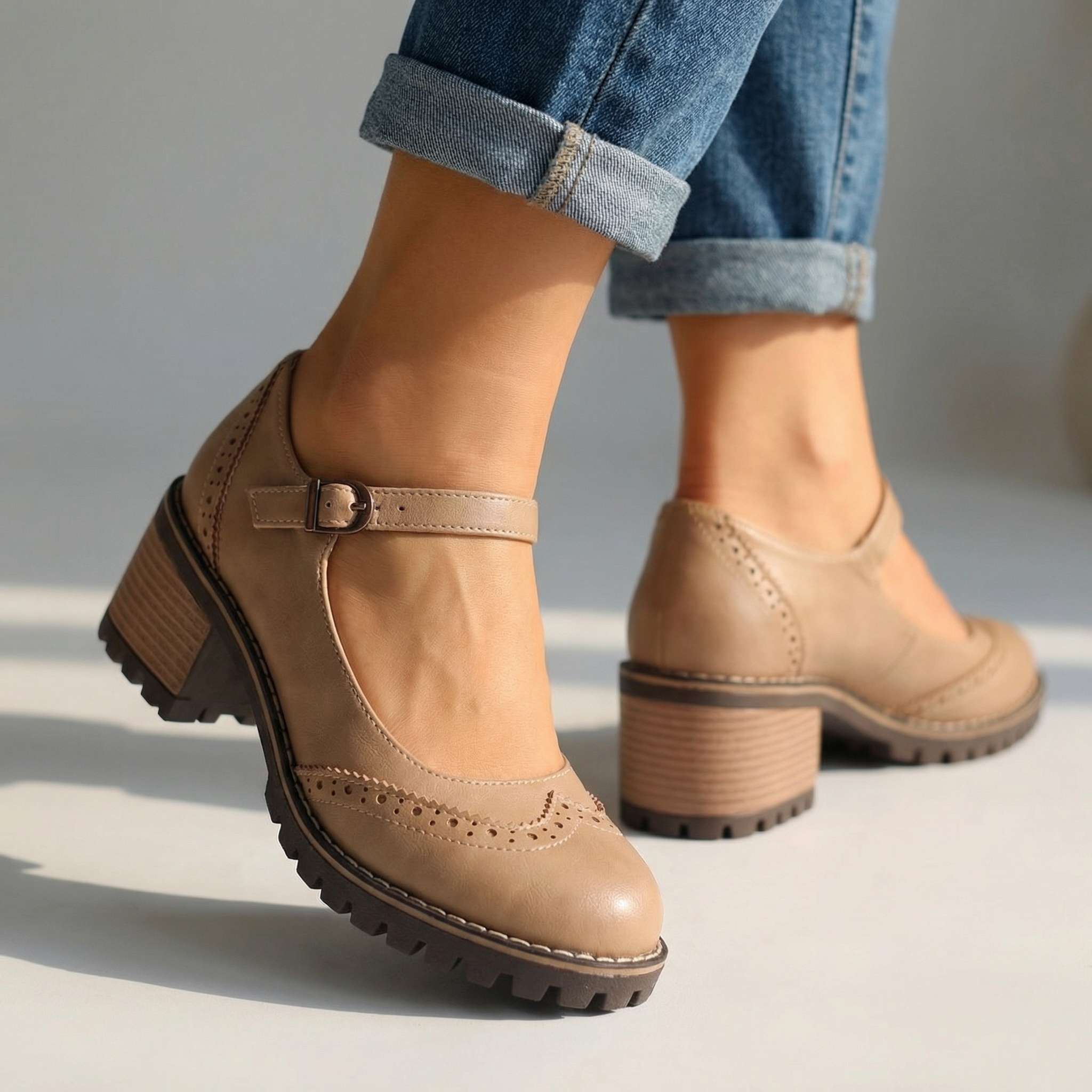 Lindsey | Vintage Pumps with Strap