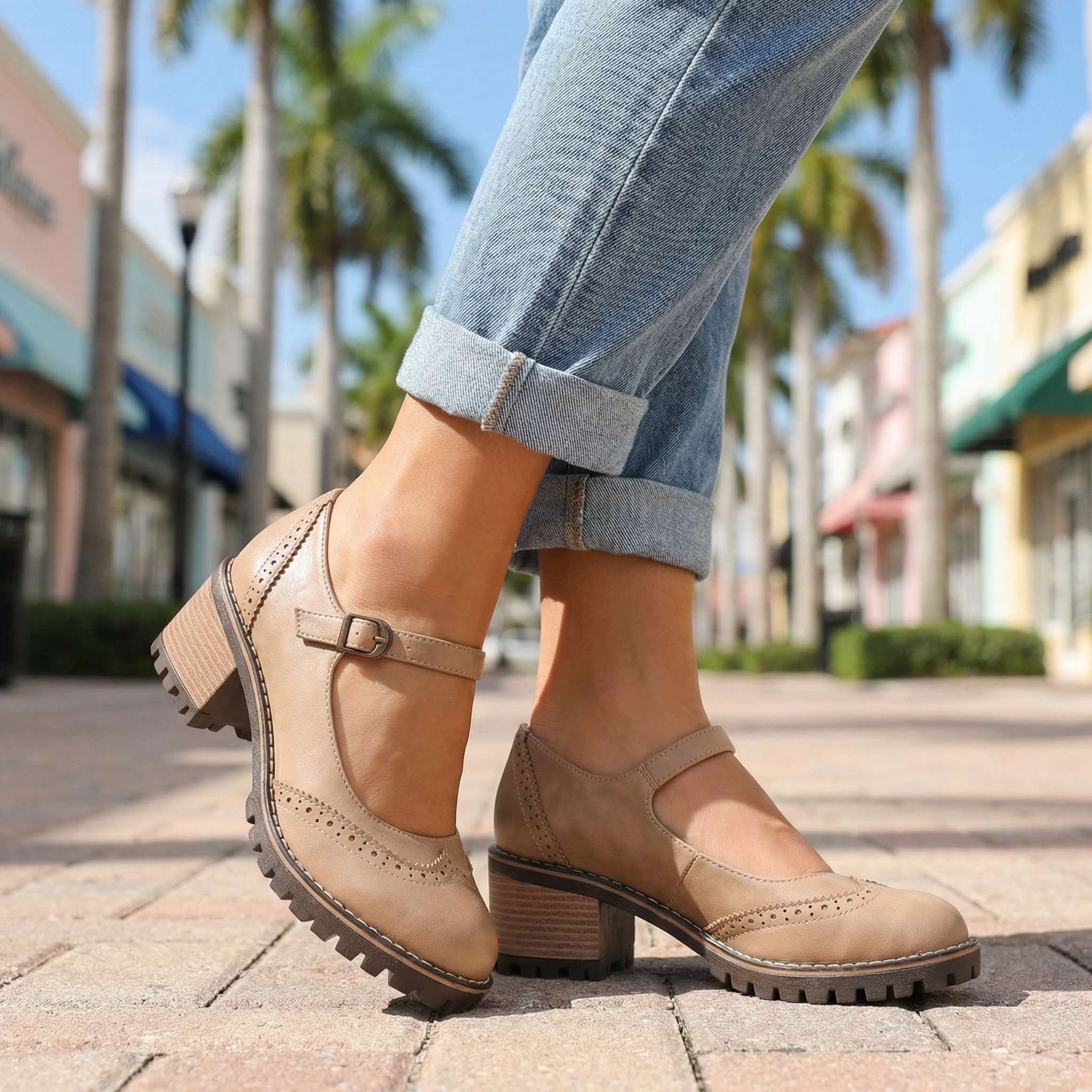 Lindsey | Vintage Pumps with Strap