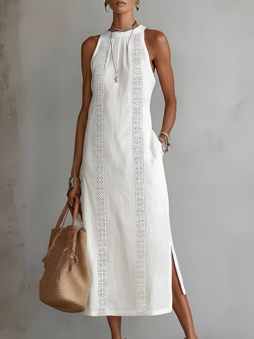 Berry | Loose Midi Dress with Embroidery