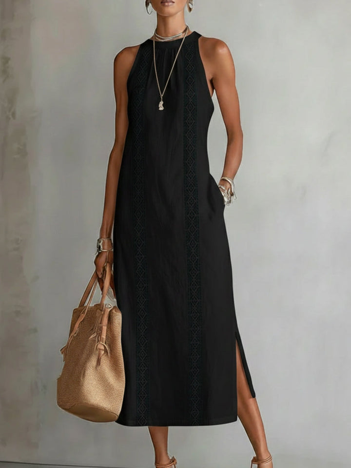 Berry | Loose Midi Dress with Embroidery
