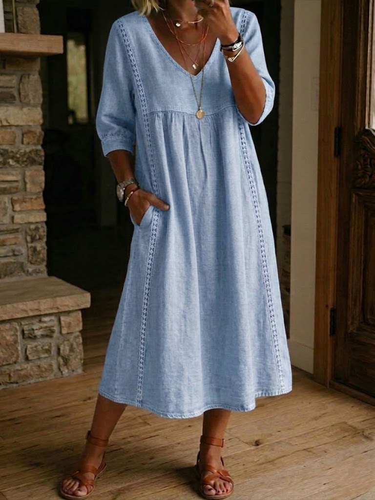 Aurelia | Loose Midi Dress with Lace