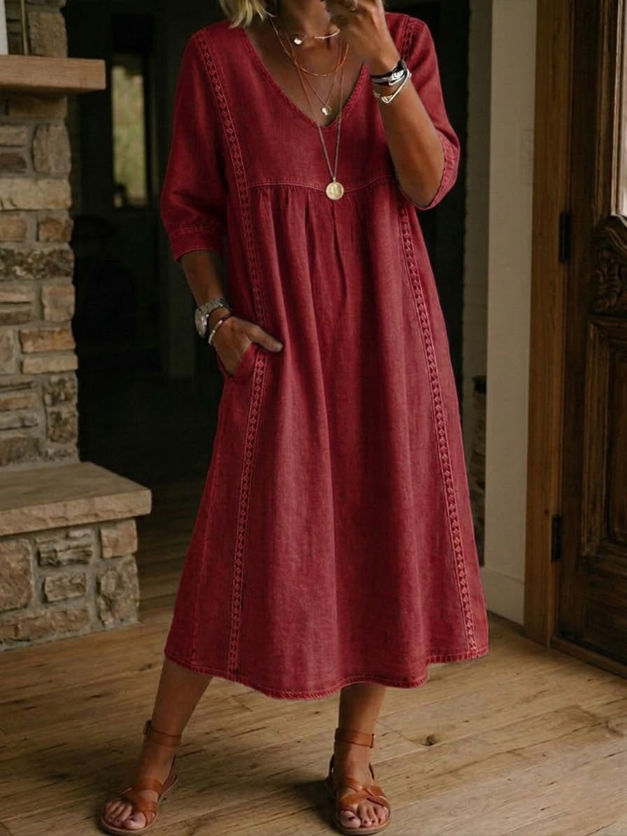 Aurelia | Loose Midi Dress with Lace