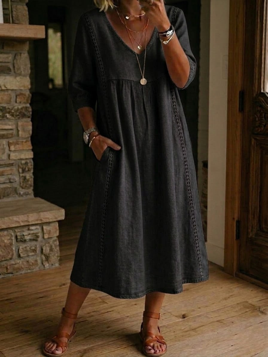 Aurelia | Loose Midi Dress with Lace