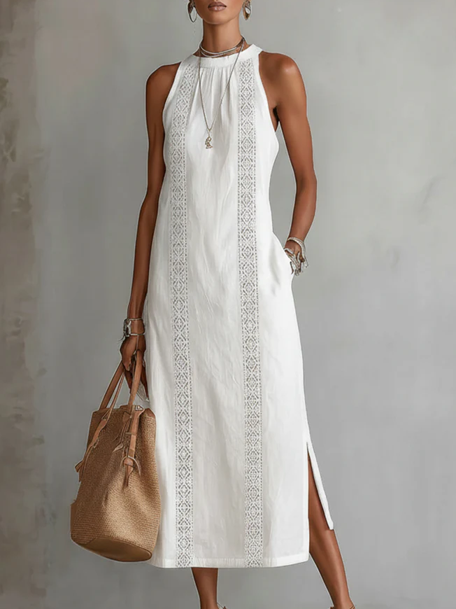 Jimena - Midi Dress with Mao Collar