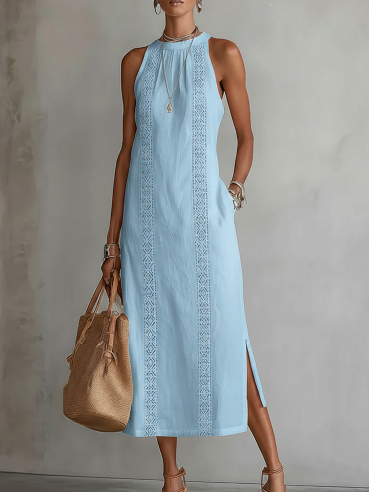 Jimena - Midi Dress with Mao Collar