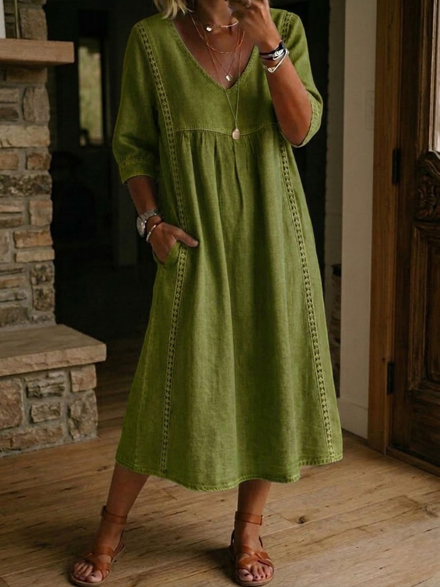 Aurelia | Loose Midi Dress with Lace