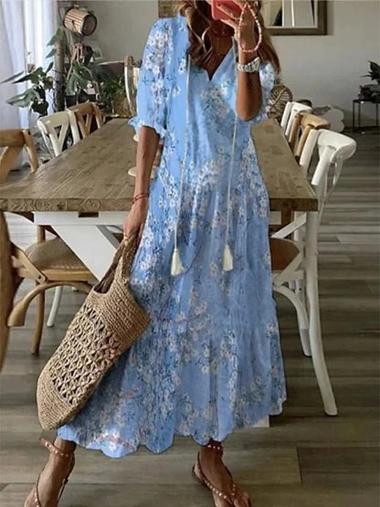 Sara | Boho A-Line Midi Dress